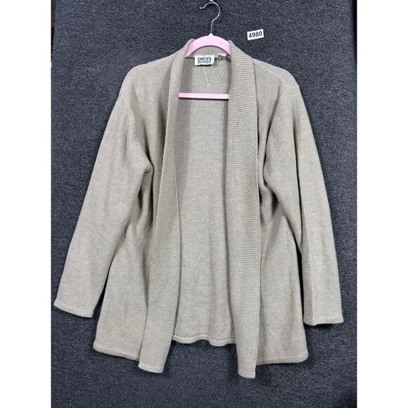 Chico's Design Knit Open Front Cardigan Sweater Womens Size 3 US XL Beige Casual - Picture 1 of 7